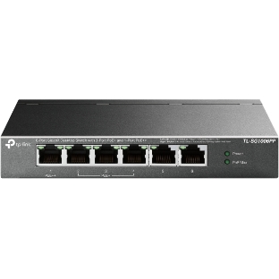 Настольный коммутатор TP-Link TL-SG1006PP с 6 гигабитными портами (3 порта PoE+, 1 порт PoE++), 802.3af/at/bt 3-го типа, бюджет PoE — 64 Вт, стальной настольный корпус