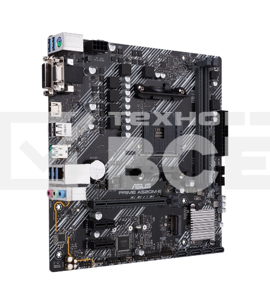 Материнская плата ASUS PRIME A520M-E/CSM, AM4, AMD A520, 2xDDR4, 4xSATA, 1xM.2, 1xPCIe 3.0 x16, 2xPCIe x1, 1xDVI-D, 1xHDMI, 1xVGA, 1x 1Gb LAN, 1xUSB-A 3.2 Gen 2, 2xUSB-A 2.0, 4xUSB-A 3.2 Gen 1, 3x3.5 мм, 7.1, mATX