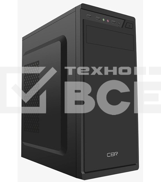 Компьютерный корпус CBR PCC-ATX-J02-450W ATX Miditower J02, c БП PSU-ATX450-12EC, 2*USB 2.0, HD Audio+Mic, Black