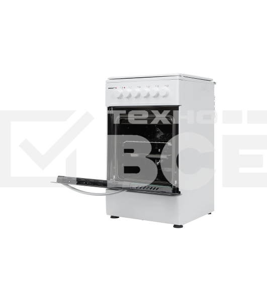 Плита комбинированная Kraft KF-FSK5302EW белый, конфорок 4 газовых, духовка 58 л, 50 см x 85.5 см x 55 см