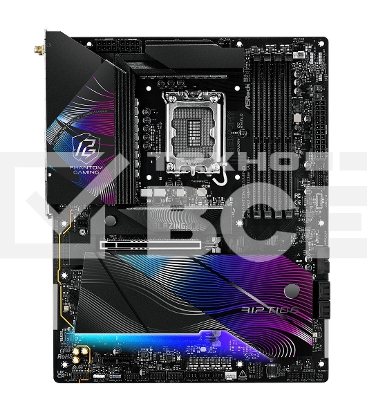 Материнская плата ASRock Z890 Riptide WiFi, LGA 1851, Intel Z890, 4xDDR5, 4xSATA, 5xM.2, 1xPCIe 5.0 x16, 1xPCIe 4.0 x16, 1xPCIe x1, 2xUSB-C Thunderbolt 4, 4xUSB-A 3.2 Gen 1, 1xUSB-A 3.2 Gen 2, 1xHDMI, 1x2.5Gb LAN, 4x3.5 мм, 7.1, ATX