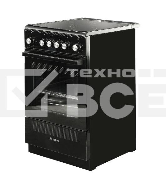 Плита электрическая De Luxe 506004.13ЭС-001 черный, конфорок 4 шт, духовка 60 л, 50 см x 87 см x 60 см