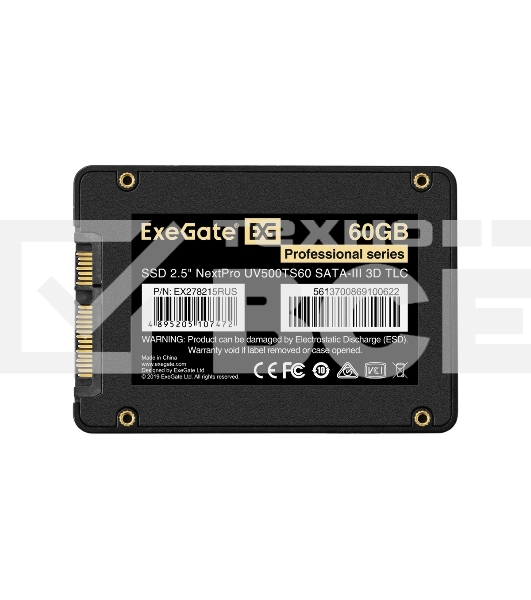 Накопитель SSD ExeGate NextPro UV500TS60, 60Gb, 2.5', SATA III, R/W 450/400