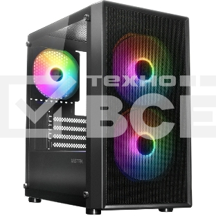 Компьютерный корпус XASTRA A305M 3FRGb Black mATX/Mesh/ tempered glass / 2x140мм + 1x120мм FRGb fans/ A305M-2FC14F-1FC12F