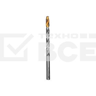 Сверло спиральное по металлу Denzel 12 x 205 мм, Р6М5, Golden Tip, удлиненное