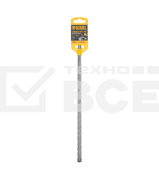 Бур по бетону Denzel цельная крестовая пластина, 12x315 мм, SDS PLUS