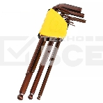 Ключ Deli Набор шестигранных ключей с шаром сверхдлинных Deli DL230809G 9 шт Cr-V, размеры 1,5,2,2,5,3,4,5,6,8,10мм, пластиковый держатель, фото 1