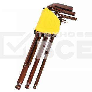 Ключ Deli Набор шестигранных ключей с шаром сверхдлинных Deli DL230809G 9 шт Cr-V, размеры 1,5,2,2,5,3,4,5,6,8,10мм, пластиковый держатель