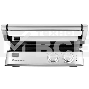 Электрический гриль-пресс BRAYER BR2007, 2000 Вт, съём.пласт 29*23 см, рег.расст,макс.темпер 240 С