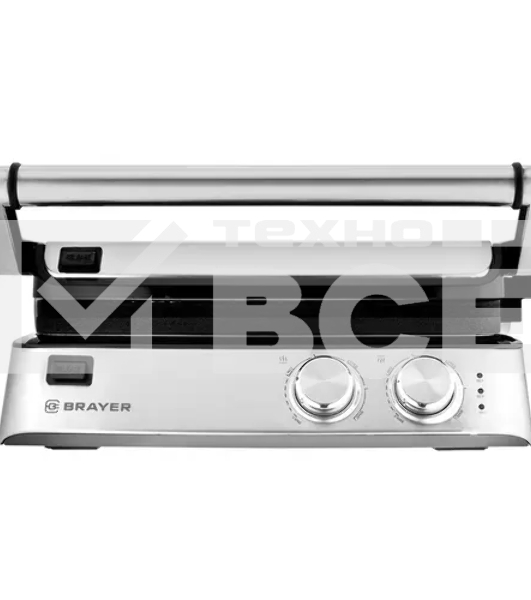 Электрический гриль-пресс BRAYER BR2007, 2000 Вт, съём.пласт 29*23 см, рег.расст,макс.темпер 240 С