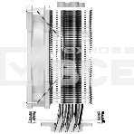 Кулер ID-COOLING SE-224-XTS белый 120мм алюминий+медь 1500rpm 29db 4-pin 220W 151мм, фото13