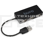 Разветвитель USB 2.0 Buro BU-HUB4-U2.0-Slim 4порт. черный, фото 1