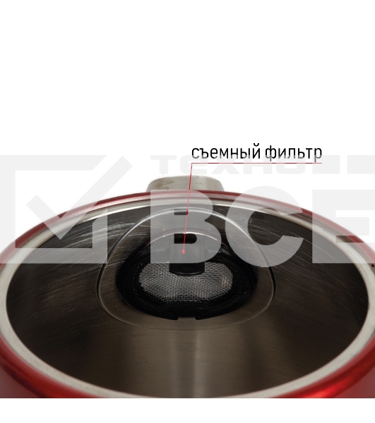 Чайник электрический JVC JK-KE1717 red, объем 1,7л, максимальная мощность 2200 Вт