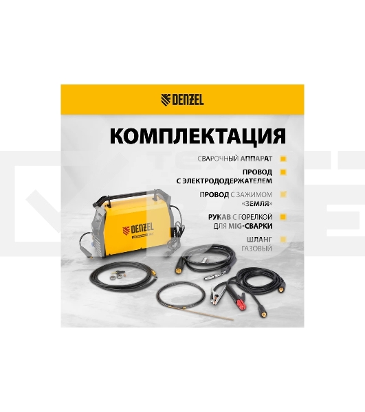 Аппарат инвертор. полуавтомат. сварки MultiMIG-200DP Synergy Double Pulse, 200 А, ПВ 80% Denzel