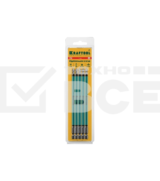 Биты KRAFTOOL Optimum Line, PH2, 150 мм, тип хвостовика E 1/4