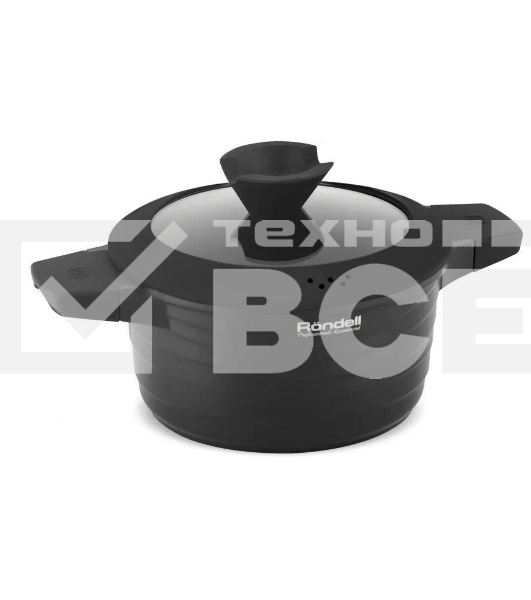Кастрюля Rondell Walzer RDA-766, 4.7л, 24см, с крышкой, черный