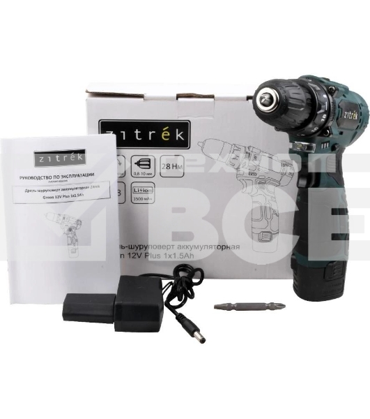 Дрель-шуруповерт Zitrek Green 12V Plus 085-1013, Аккумуляторная, 12В