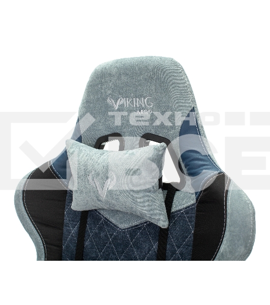 Кресло игровое Бюрократ VIKING 7 KNIGHT BL FABRIC синий текстиль/эко.кожа крестовина металл/пластик
