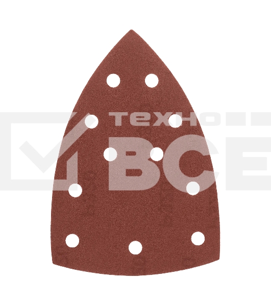 Треугольник абразивный Denzel на ворc. подложке под 'липучку', перф., P 320, 150х150х100 мм, 5 шт.