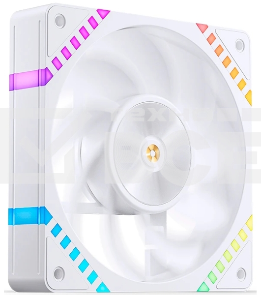 Вентилятор для корпуса JONSBO HF2-120WR Reverse (120x120x25мм, 4-pin PWM, ARGb, 63.3CFM, 29.5dBA, 2200RPM, белый)