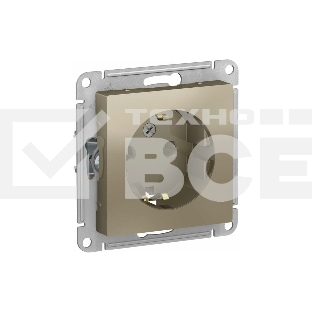 Механизм розетки 1-м СП AtlasDesign с заземл. 16А шампань SchE ATN000543