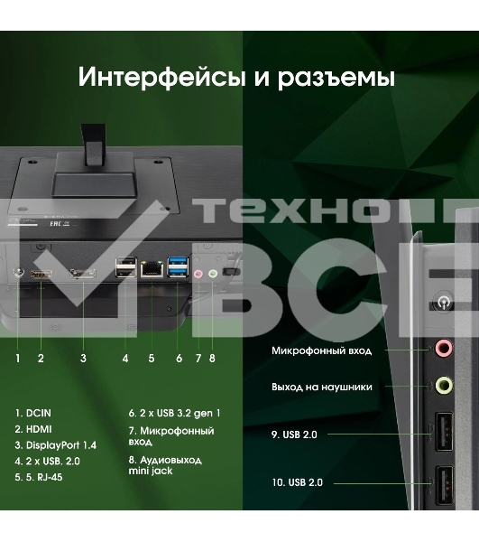 Моноблок Digma Pro Base 23.8' Full HD i3 12100 (3.3) 8Gb SSD 512Gb UHDG 730 CR Windows 11 Pro GbitEth WiFi BT 90W клавиатура мышь Cam черный 1920x1080