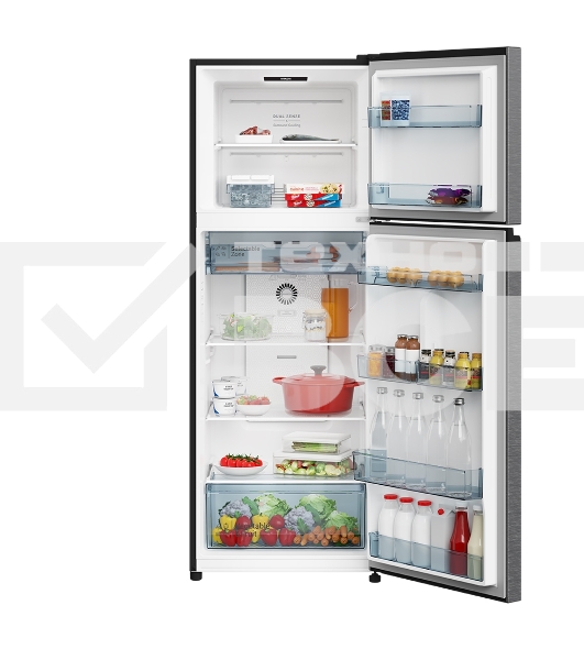 Холодильник Hitachi HRTN6443SXCS серебристый двухкамерный 315/94л морозилка сверху