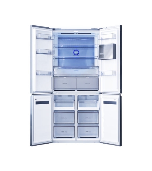 Холодильник Centek CT-1746 бежевый стекло трехкамерный 388/212л морозилка снизу, No Frost, Side by Side