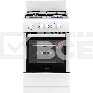 Плита газовая Weissgauff WGS G4G01 W белый, конфорок 4 газовых, духовка 50 л, 50 см x 85 см x 51 см