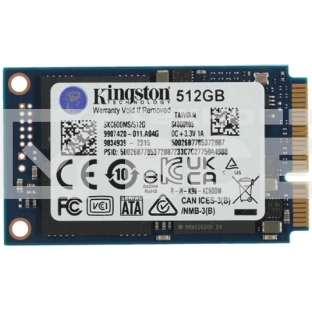 Накопитель SSD Kingston KC600, 512GB, mSATA, R/W 550/520