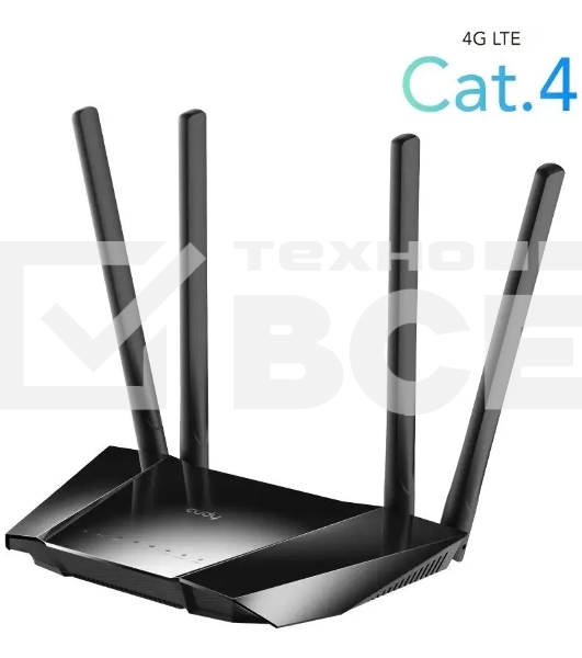 Роутер беспроводной Cudy LT400 N300 10/100BASE-TX/4G cat.4 черный