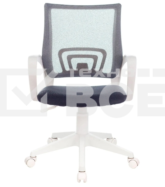 Кресло компьютерное Бюрократ CH-W695NLT TW-04 TW-12 темно-серый, сетка/ткань, крестовина пластик, пластик белый