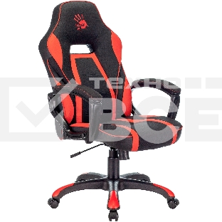 Кресло игровое A4TECH Bloody GC-250, на колесиках, искусственная кожа/ткань, черный/красный