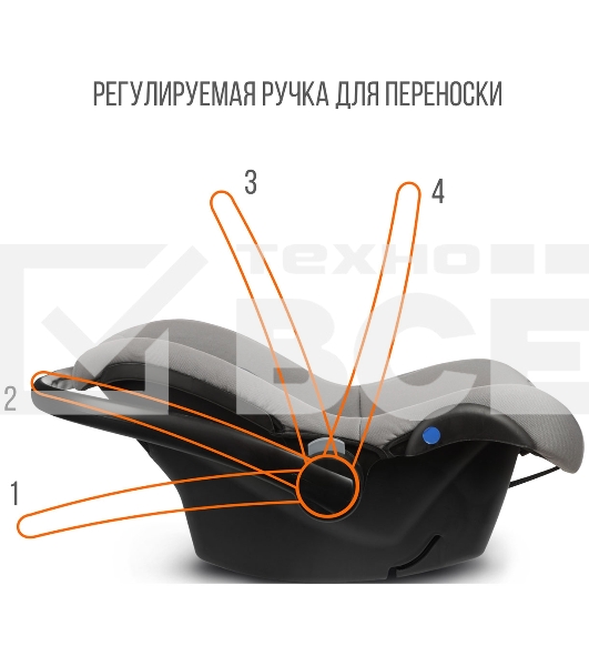 Автокресло ZLATEK KRES4039 Колибри Lux гр.0+, св.серый