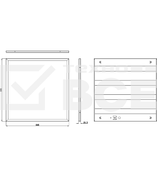Светильник светодиодный ЭРА ДВО-72 595х595х19 72Вт 6120Лм 6000К призма SPO-6-72-6K-P
