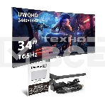 Монитор 34' ExeGate Combat EC3407TA VA 3440x1440, 165 Гц, 1 мс, 21:9, 300 кд/м², HDMI 2.0, DP 1.2, 3.5 Jack, FreeSync, изогнутый экран (1800R), черный, фото6