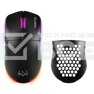 Мышь беспроводная SVEN RX-G980W черная (6+1кл. 50-26000 DPI, ПО, RGB-подсветка, игров. упак)