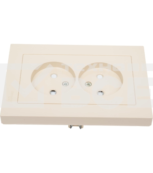 Розетка 2-м СП AtlasDesign 16А IP20 без заземл. защ. шторки в сборе беж. SE ATN000222