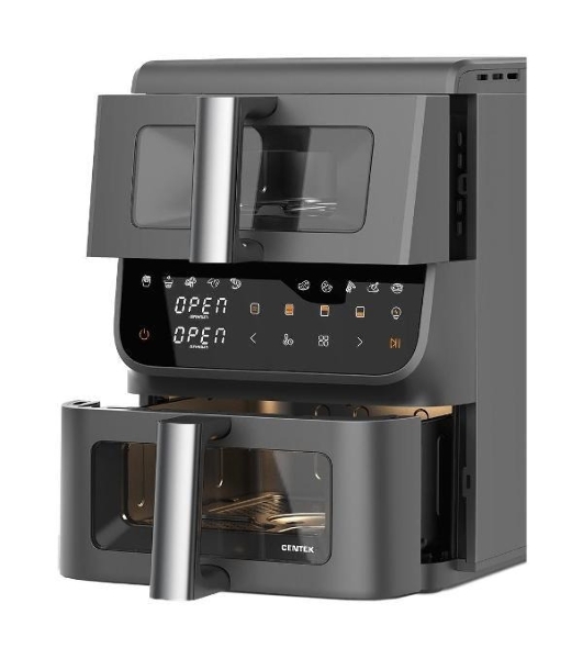 Аэрогриль Centek CT-3107 серый, 2800 Вт, 10 л, сенсор, 10 программ