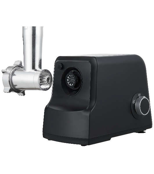 Мясорубка электрическая YOSHIRO YMG-P2200 черный, 2200 Вт, 2.5 кг/мин, реверс, защита от перегрузки, металлический лоток, насадки - 5