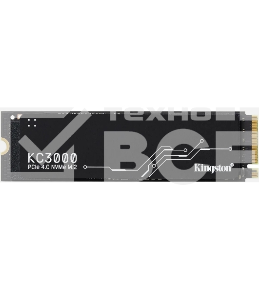 Накопитель SSD Kingston KC3000, 4Tb, PCIe 4.0 x4, M.2 2280, NVMe, R/W 7000/7000, с радиатором