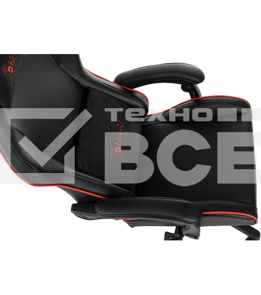 Кресло игровое A4Tech Bloody GC-780 черный, сиденье черный кожзам с подголов. крестов. металл черный, пластик черный