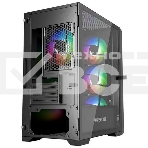 Компьютерный корпус Powercase ByteFlow Micro Black, Tempered Glass, 4х 120mm ARGB fans, ARGB HUB, чёрный, mATX  (CAMBFB-A4), фото7
