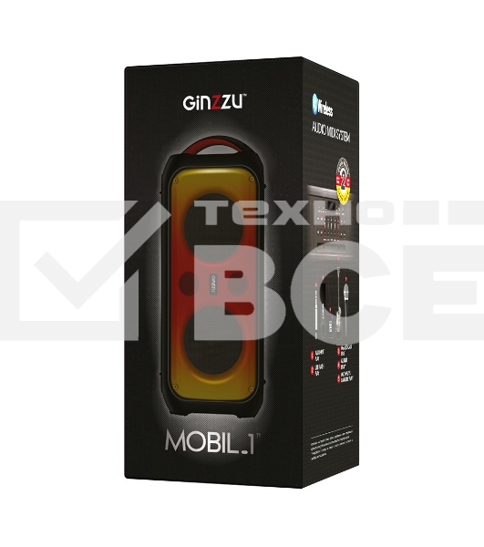 Акустическая система Ginzzu GM-111, Midi, BT/USB/TF/MIC/ДУ