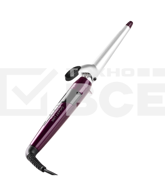 Стайлер Galaxy Line GL 4630, violet dreams, 45 Вт, двойное напряжение 110-240 В ~, керамико-кератиновое покрытие, регулировка температуры от 120 до 200°С, LED-дисплей, диаметр нагревательного элемента 13 мм-25 мм, термоизолированный наконечник