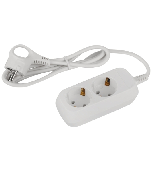 Удлинитель электрический ЭРА UDL-10-215-E Greenline 2 розетки с заземлением 1,5м ПВС 3x0.75мм2