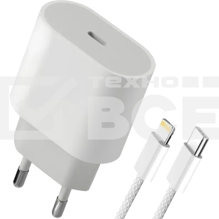 Сетевое зарядное устройство Defender UPA-121 20W, USB C, Lightning, белый