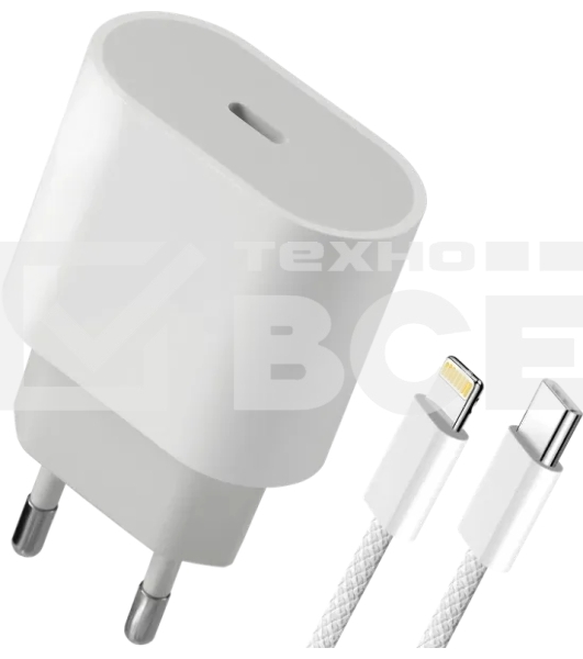 Сетевое зарядное устройство Defender UPA-121 20W, USB C, Lightning, белый