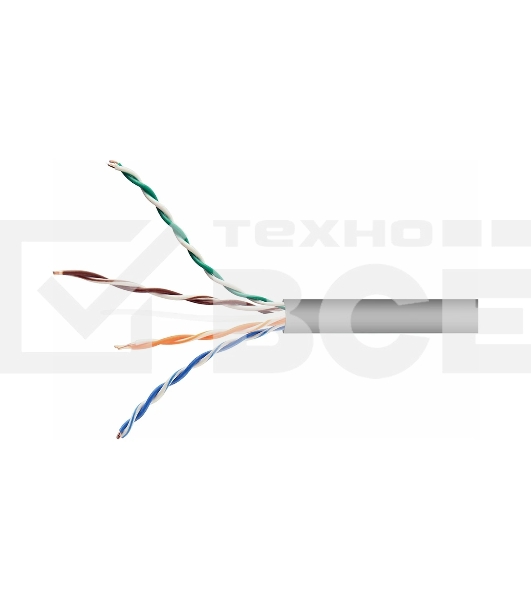 Кабель FPC Cablexpert UPC-5004E-SOL кат.5e CCA однож. 305м pullbox, серый