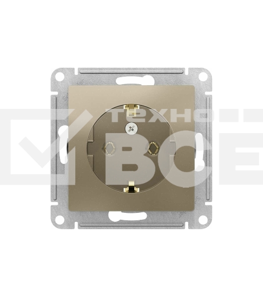 Механизм розетки 1-м СП AtlasDesign с заземл. 16А шампань SchE ATN000543